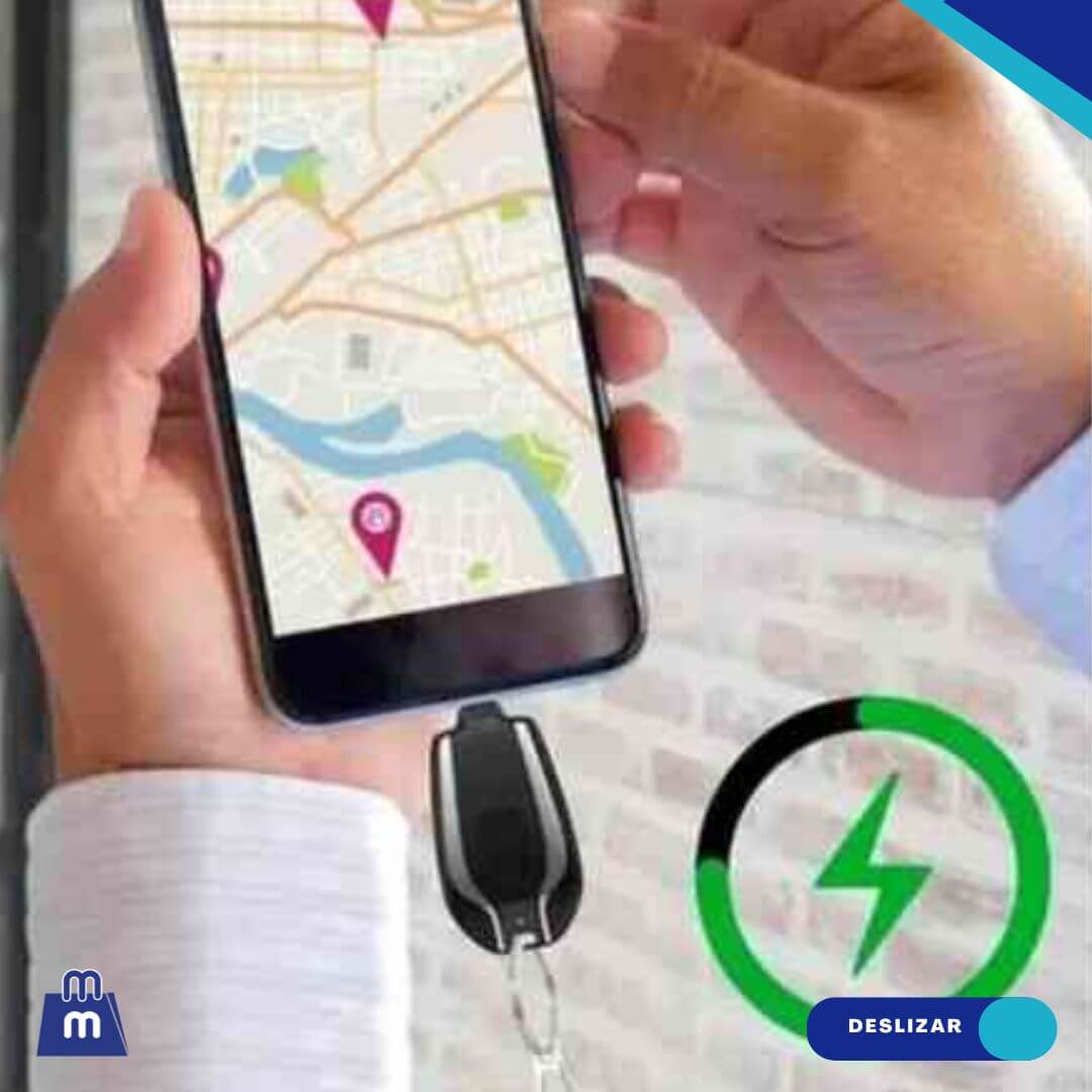 Cargador Llavero Portátil 1500 mAh - Negro Diseño Compacto y Resistente