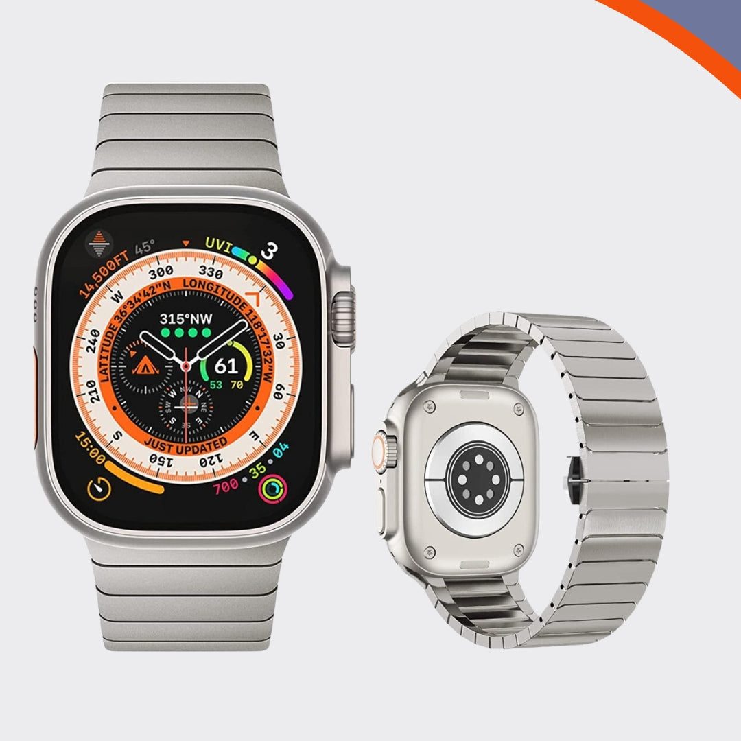 Correa De Acero Inoxidable Para Apple Watch Se 1/2 44mm Flat