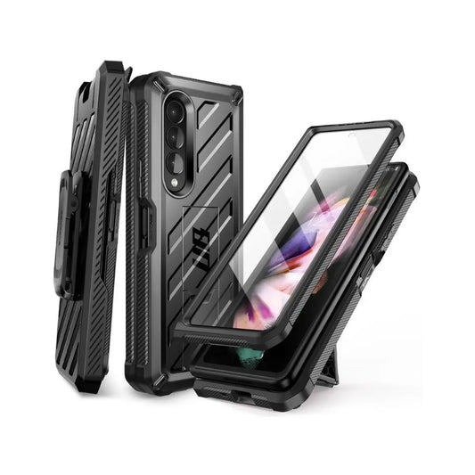 Supcase Unicorn Negro - Estuche 360° para Galaxy Z Fold 3 con Gancho para Cinturón