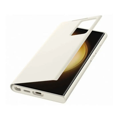 Case Flip Cover Samsung Smart View para Galaxy S23 Ultra Original Color Crema