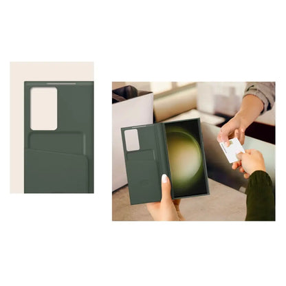 Case Flip Cover Samsung Smart View para Galaxy S23 Ultra Original en Negro.