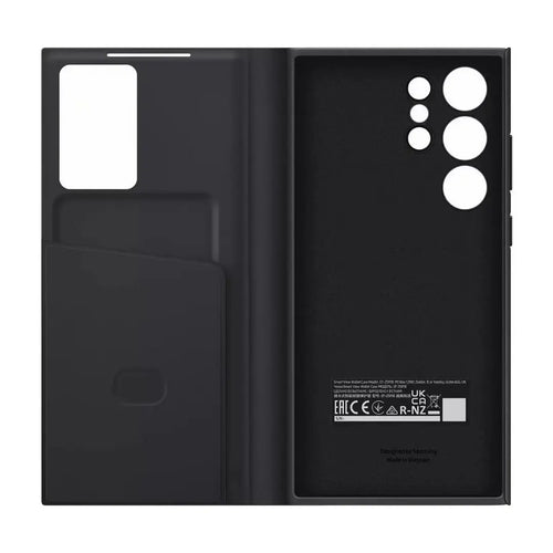 Case Flip Cover Samsung Smart View para Galaxy S23 Ultra Original en Negro.