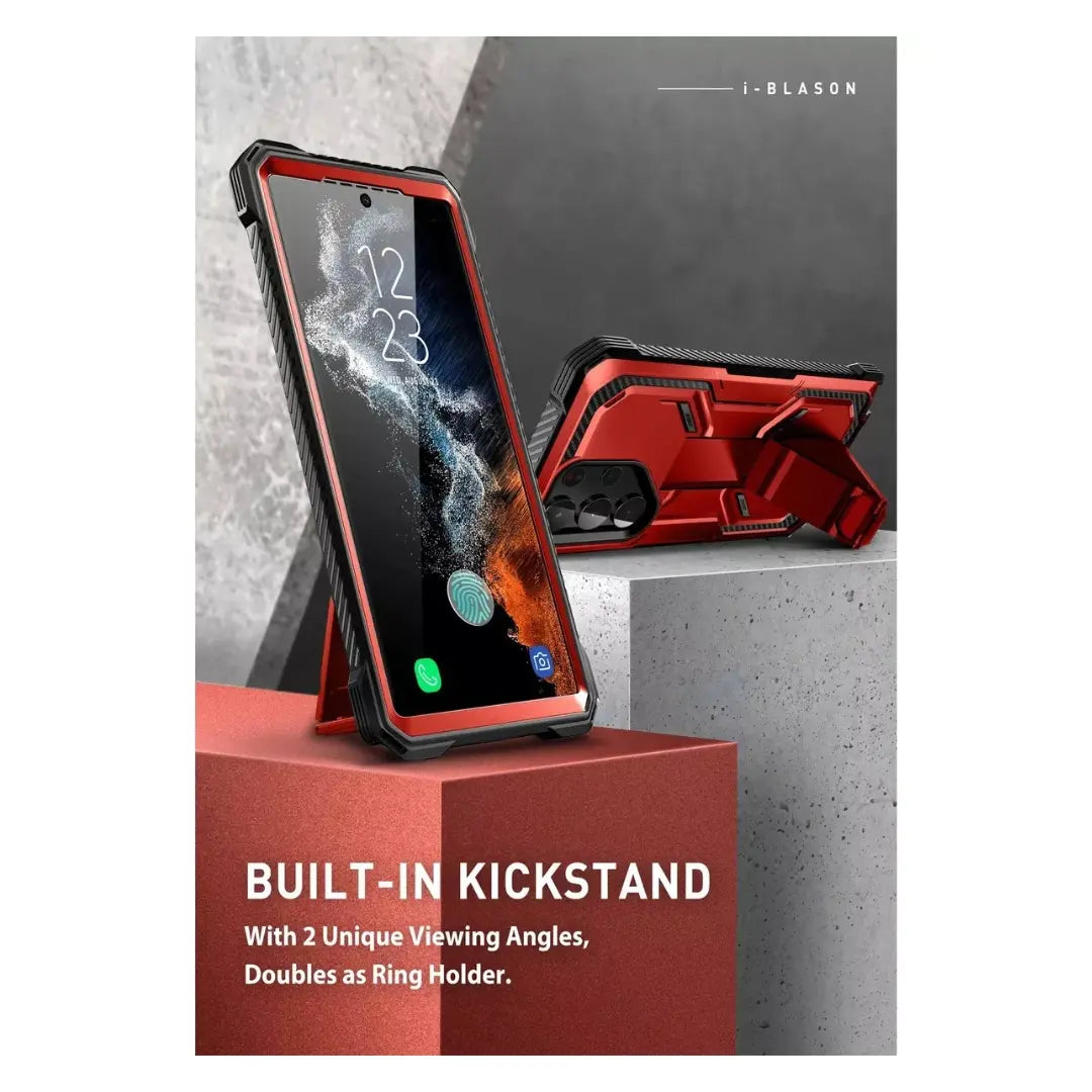 Case I-blason Para Galaxy S23 Ultra Protector 360° Rojo