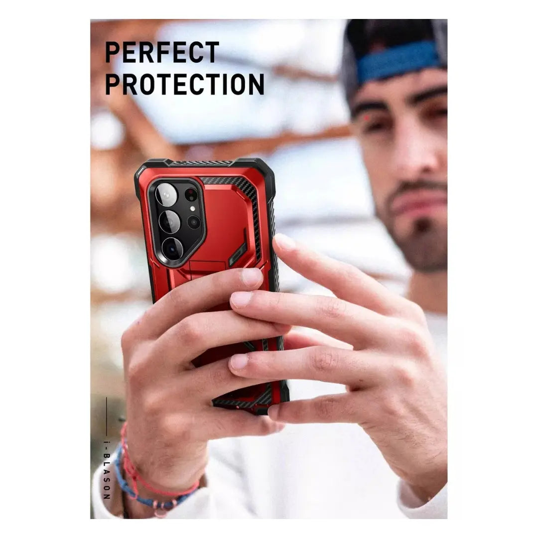 Case I-blason Para Galaxy S23 Ultra Protector 360° Rojo