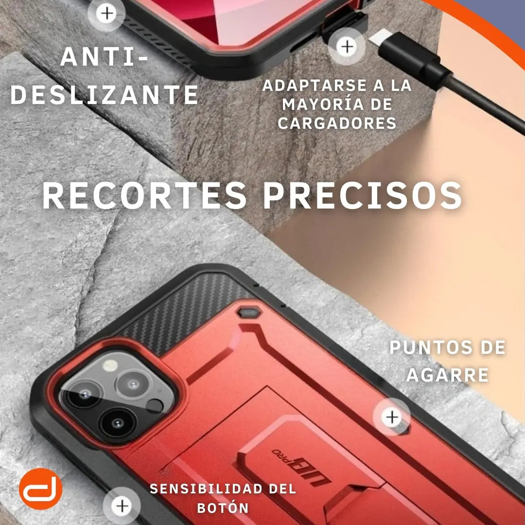 Case Para iPhone 13 Pro Max Funda Supcase  Protector 360° Rojo