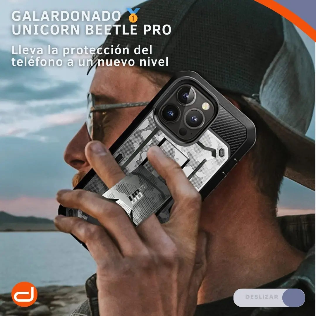 Case Supcase Para iPhone 13 Pro Max  Protector 360° Funda Camo Gris