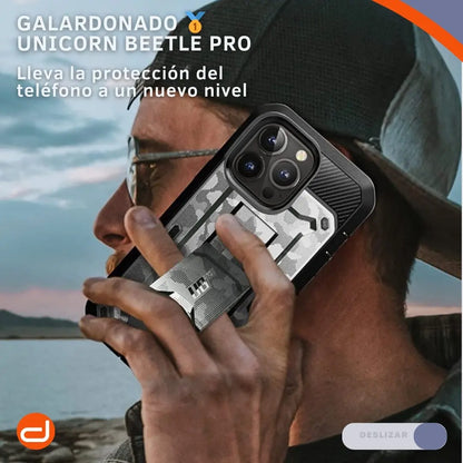 Case Supcase Para iPhone 13 Pro Max  Protector 360° Funda Camo Gris