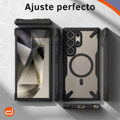 Case Ringke Fusion X Magsafe para Galaxy S24 Ultra Negro Semi-Transparente Mate