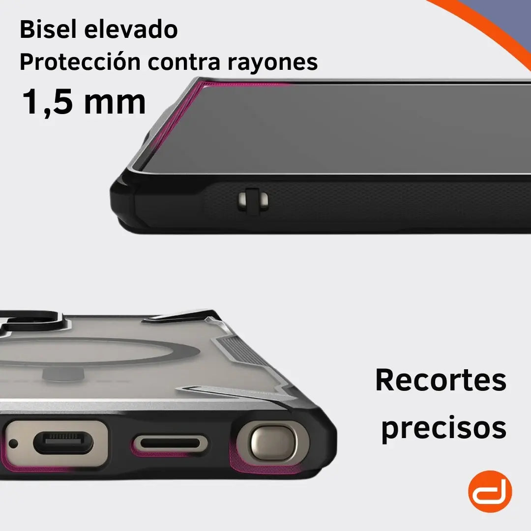 Case Ringke Fusion X Magsafe para Galaxy S24 Ultra Negro Semi-Transparente Mate