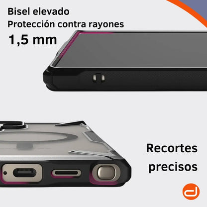 Case Ringke Fusion X Magsafe para Galaxy S24 Ultra Negro Semi-Transparente Mate