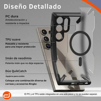 Case Ringke Fusion X Magsafe para Galaxy S24 Ultra Negro Semi-Transparente Mate