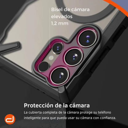 Case Ringke Fusion X Magsafe para Galaxy S24 Ultra Negro Semi-Transparente Mate