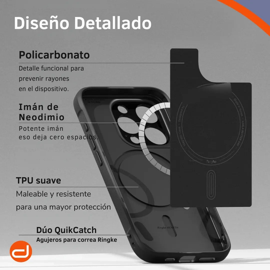 Case Ringke Magsafe para iPhone 15 Pro Max 6.7 Negro + Cargador