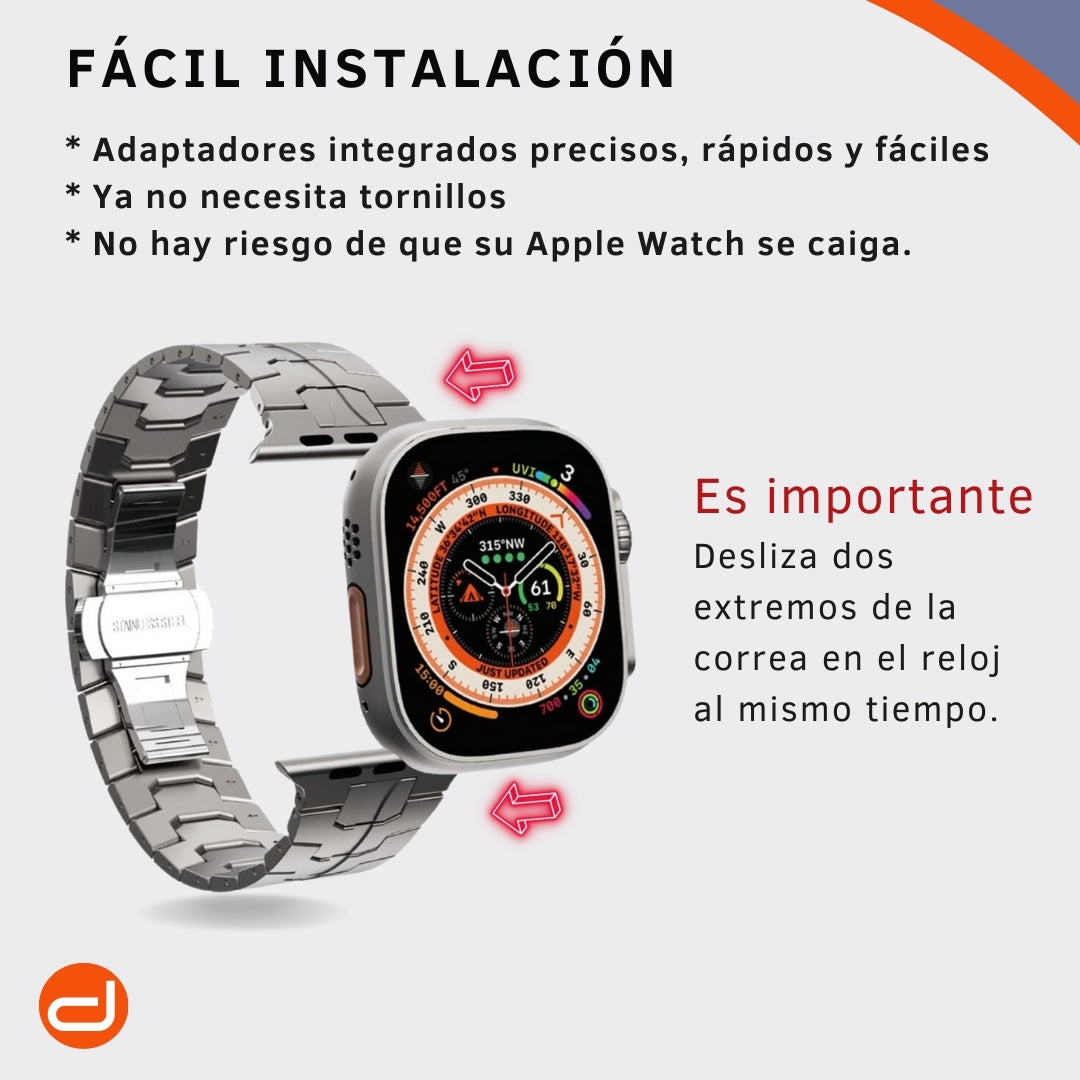 Correa De Acero Inoxidable para Apple Watch SE 1|2 44mm -