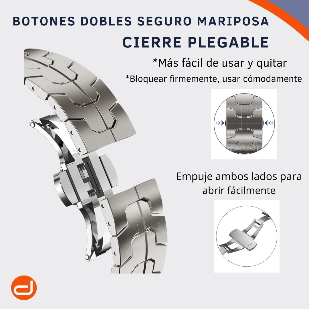 Correa De Acero Inoxidable para Apple Watch SE 1|2 44mm -