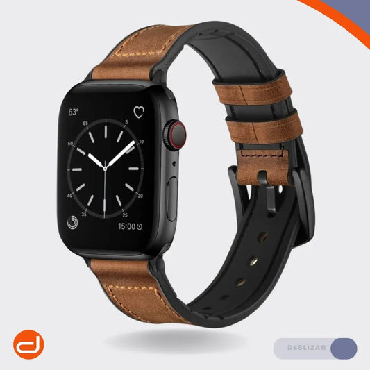 Correa de Cuero para Apple Watch Ouheng en color marrón