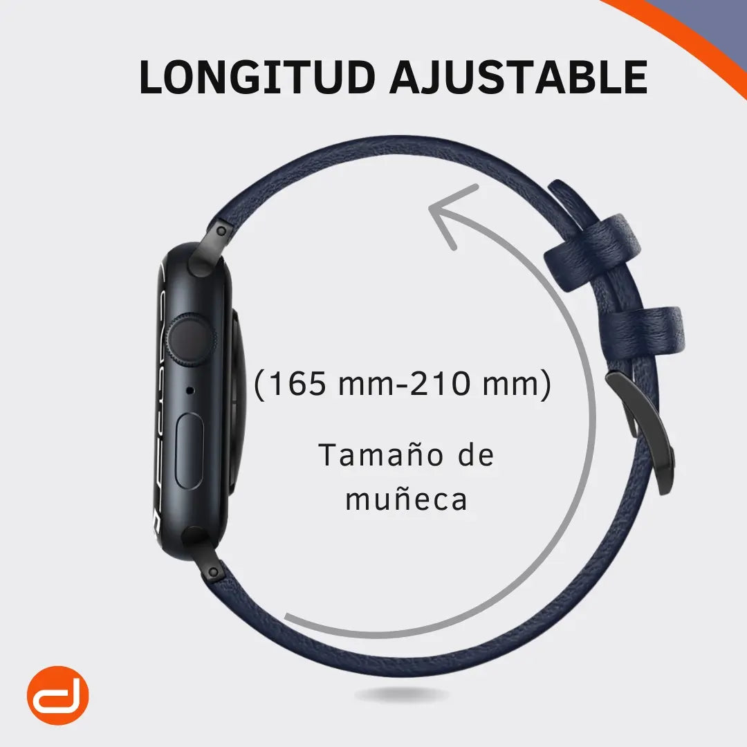 Correa de Cuero para Apple Watch en Cuero Genuino Italiano Edimens - Azul