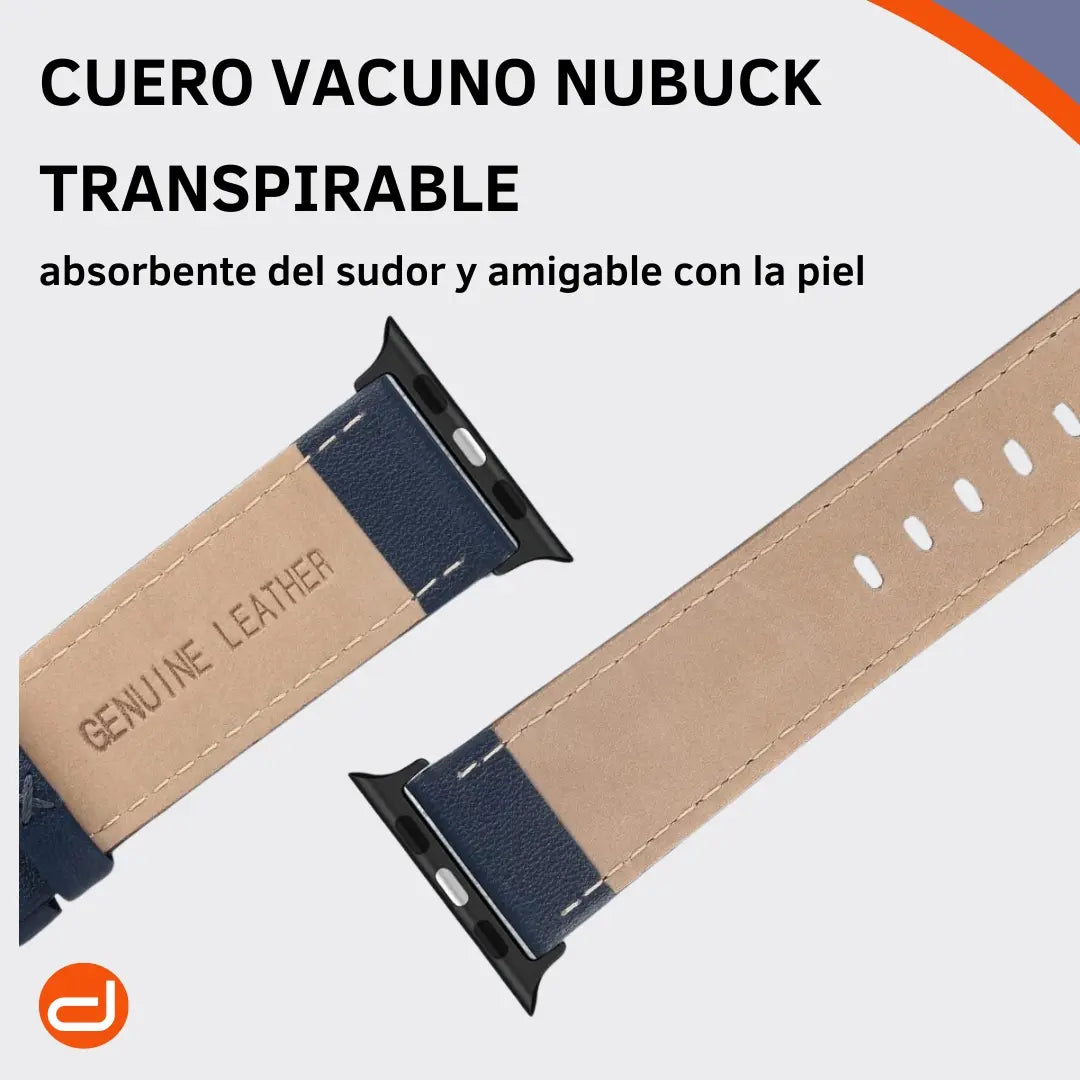 Correa de Cuero para Apple Watch en Cuero Genuino Italiano Edimens - Azul