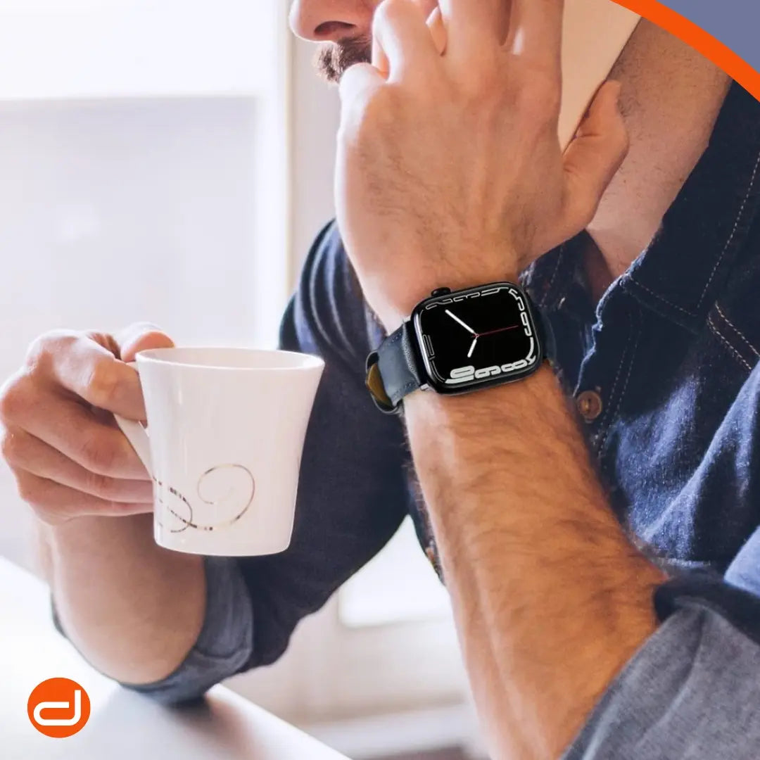 Correa de Cuero para Apple Watch en Cuero Genuino Italiano Edimens - Azul