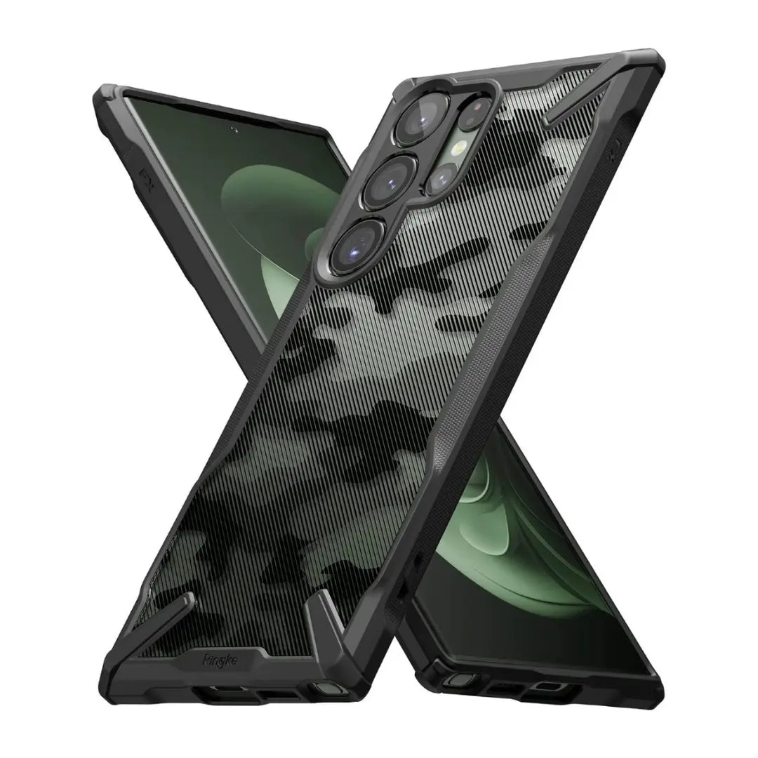 Case Ringke Fusion X para Galaxy S24 Ultra Funda Camo Black