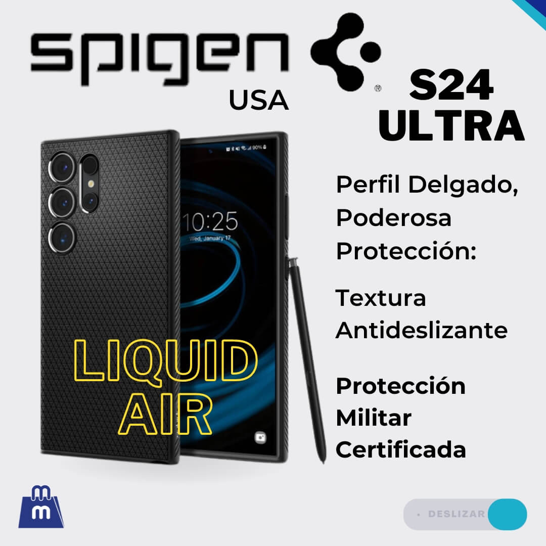 Case Spigen Liquid Air para Galaxy S24 Ultra - Negro Mate