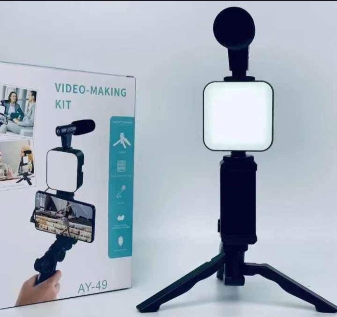 Kit de Grabación Profesional con Micrófono, Luz LED y Trípode - Ideal para Creadores de Contenido