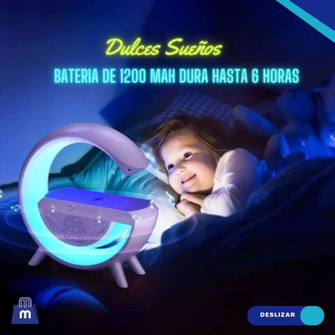 Lampara Smart PRO con Carga Inalámbrica, RGB, Altavoz, Radio FM