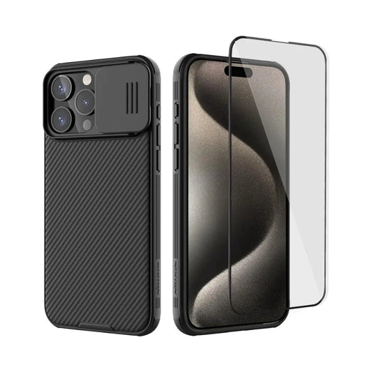 Nillkin Camshield Pro + Mica para iPhone 15 Pro Max 6.7 - Negro