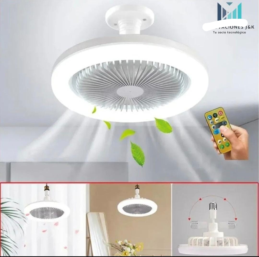 Foco Ventilador LED de Techo Ahorrador 30W con Control Remoto y Aromatizador