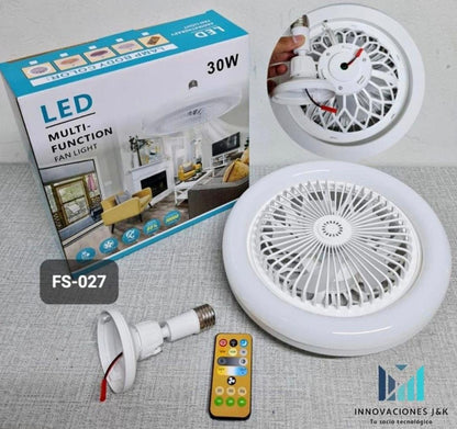 Foco Ventilador LED de Techo Ahorrador 30W con Control Remoto y Aromatizador