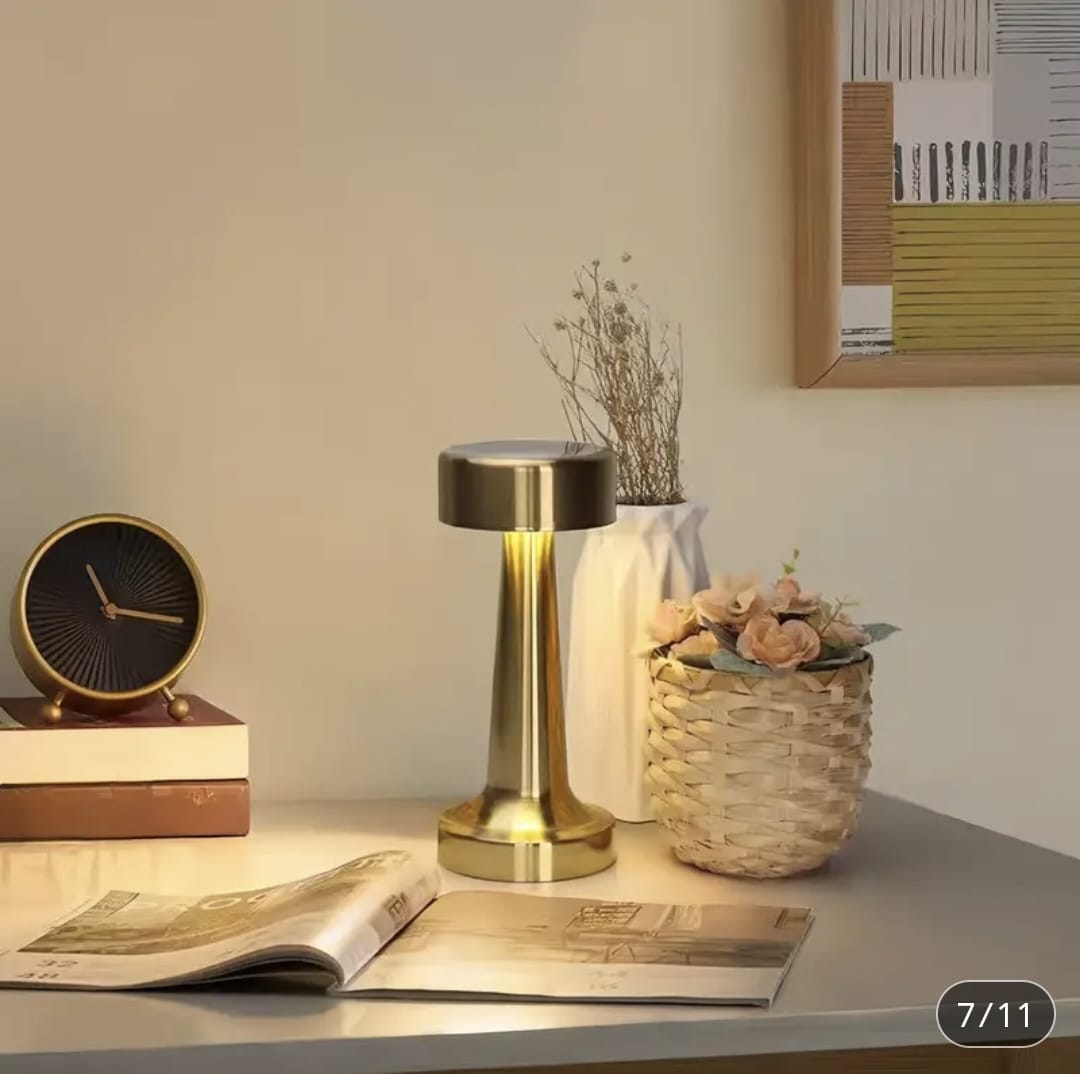 Lámpara LED Recargable Touch de Acero Inoxidable para Decoración - 3 Niveles de Luz