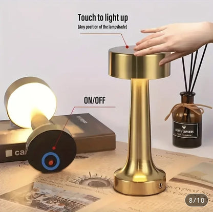 Lámpara LED Recargable Touch de Acero Inoxidable para Decoración - 3 Niveles de Luz