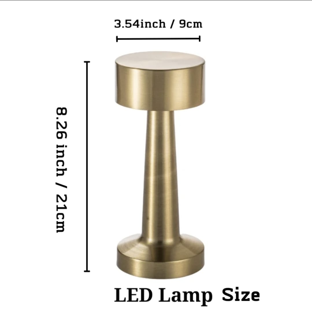 Lámpara LED Recargable Touch de Acero Inoxidable para Decoración - 3 Niveles de Luz