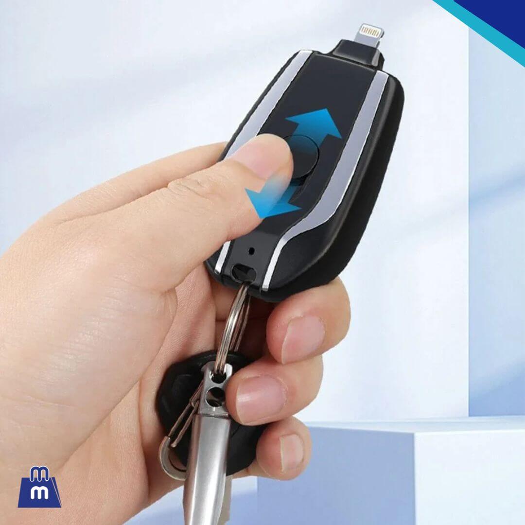 Cargador Llavero Portátil 1500 mAh - Negro Diseño Compacto y Resistente