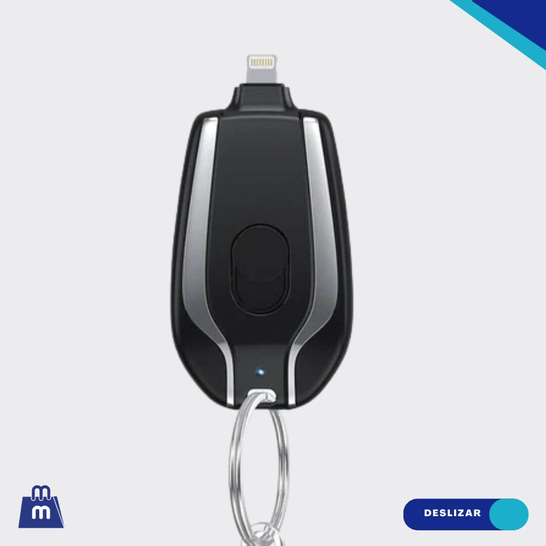Cargador Llavero Portátil 1500 mAh - Negro Diseño Compacto y Resistente