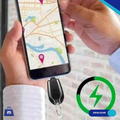 Cargador Llavero Portátil 1500 mAh - Negro Diseño Compacto y Resistente