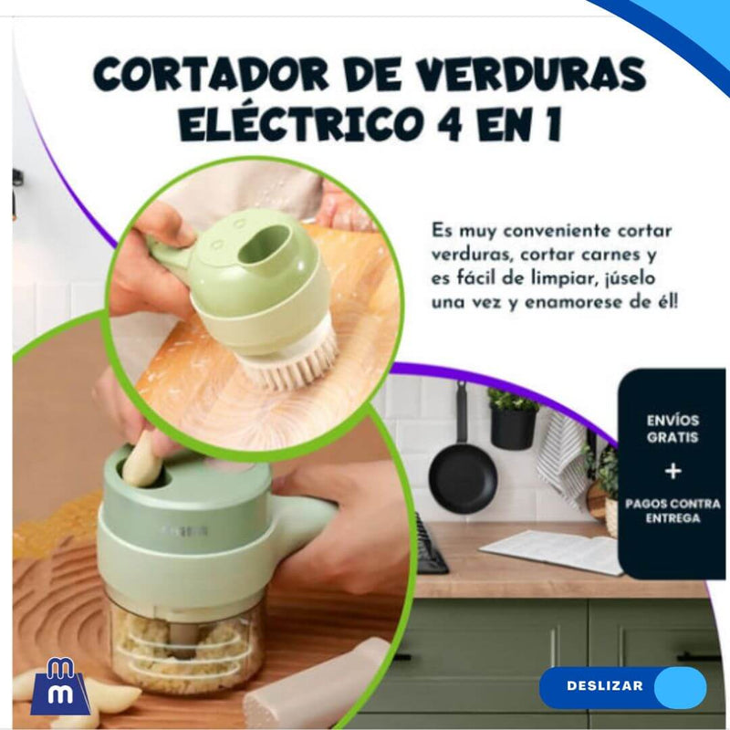 Picador Multifuncional 4 en 1 USB Recargable - Verde