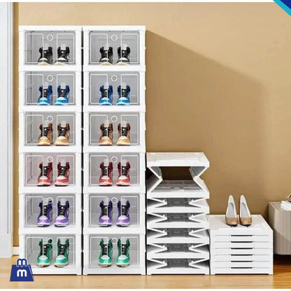 Zapatera Acrílica Plegable de 6 Niveles - Organización Eficiente y Diseño Compacto